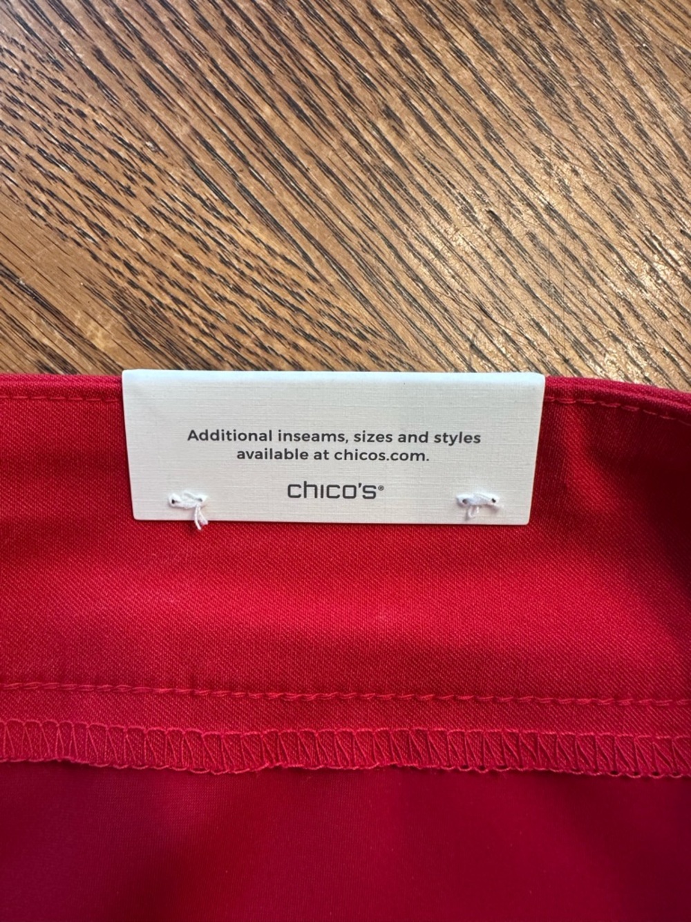 Chico’s So Slimming Brigitte Slim Leg Pants Red Ankle Beaded Hem Size 2R (12) - Picture 9 of 16